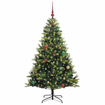 Artificial Hinged Christmas Tree 150 LEDs Green 150 cm