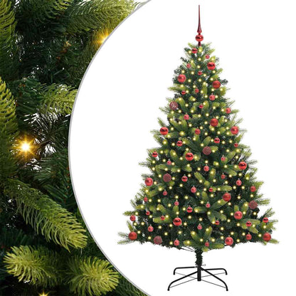 Artificial Hinged Christmas Tree 300 LEDs Green 180 cm