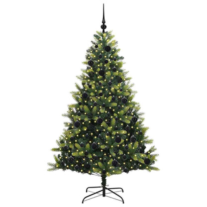 Artificial Hinged Christmas Tree 300 LEDs Green 180 cm