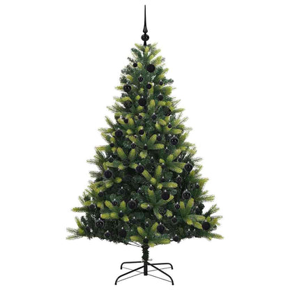 Artificial Hinged Christmas Tree 300 LEDs Green 180 cm