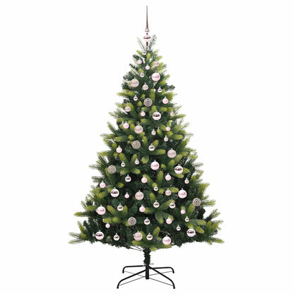 Artificial Hinged Christmas Tree 300 LEDs Green 180 cm