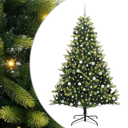 Artificial Hinged Christmas Tree 300 LEDs Green 180 cm