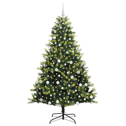 Artificial Hinged Christmas Tree 300 LEDs Green 180 cm