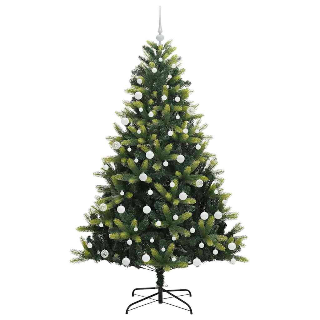 Artificial Hinged Christmas Tree 300 LEDs Green 180 cm