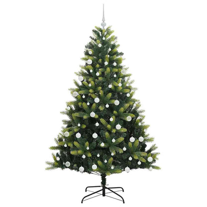 Artificial Hinged Christmas Tree 300 LEDs Green 180 cm