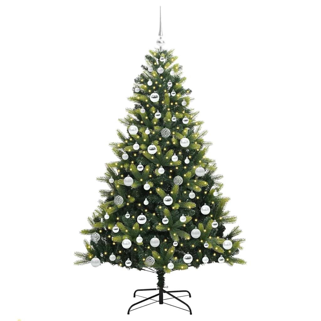 Artificial Hinged Christmas Tree 300 LEDs Green 180 cm