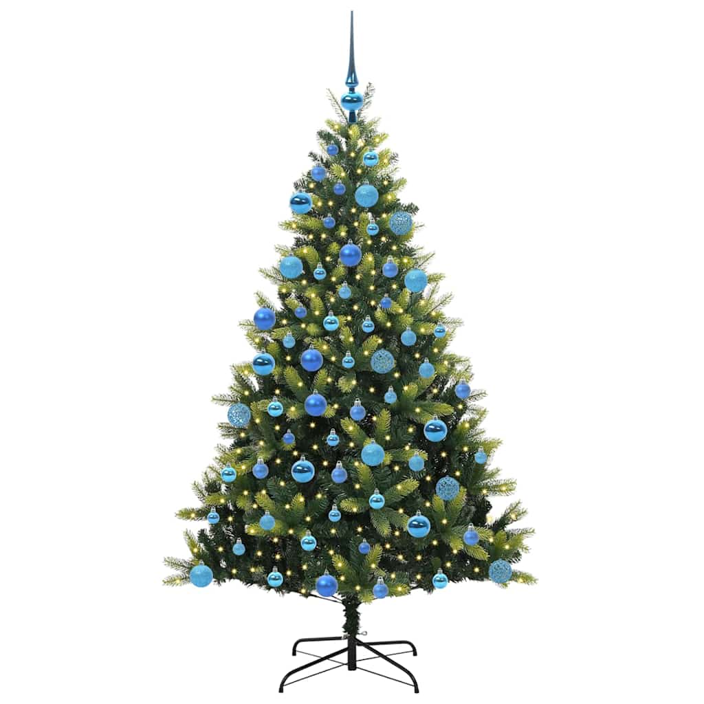 Artificial Hinged Christmas Tree 300 LEDs Green 180 cm