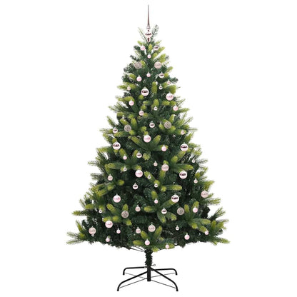 Artificial Hinged Christmas Tree 300 LEDs Green 210 cm