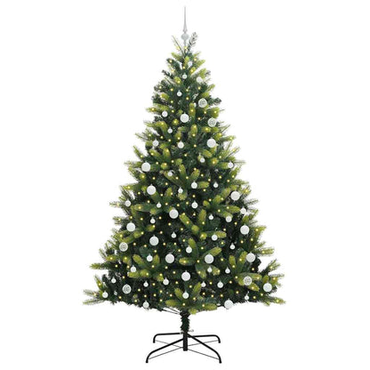 Artificial Hinged Christmas Tree 300 LEDs Green 210 cm