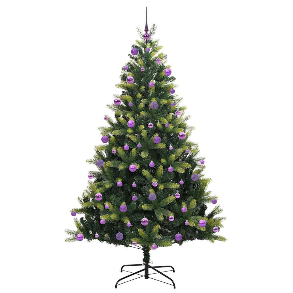 Artificial Hinged Christmas Tree 300 LEDs Green 210 cm