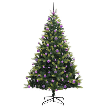 Artificial Hinged Christmas Tree 300 LEDs Green 210 cm
