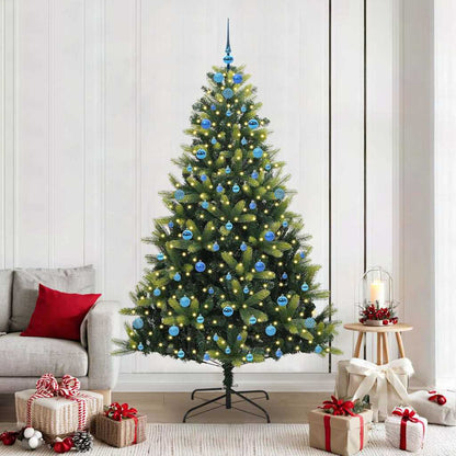 Artificial Hinged Christmas Tree 300 LEDs Green 210 cm