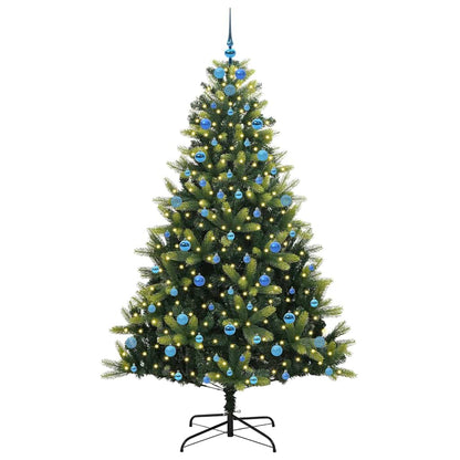 Artificial Hinged Christmas Tree 300 LEDs Green 210 cm