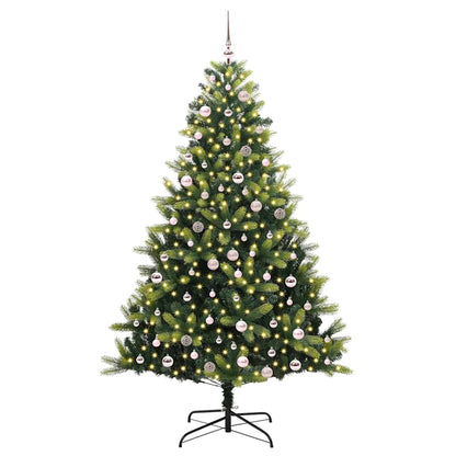 Artificial Hinged Christmas Tree 300 LEDs Green 240 cm