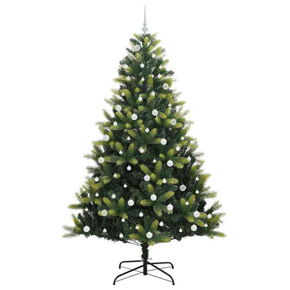 Artificial Hinged Christmas Tree 300 LEDs Green 240 cm