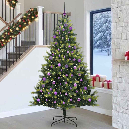 Artificial Hinged Christmas Tree 300 LEDs Green 240 cm