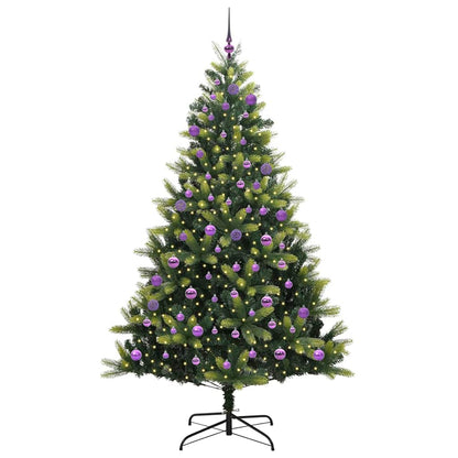 Artificial Hinged Christmas Tree 300 LEDs Green 240 cm