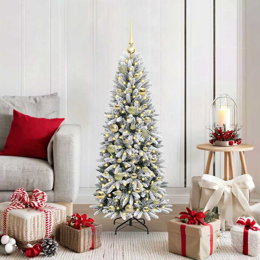 Artificial Christmas Tree with 150 LEDs with Stand White 120 cm