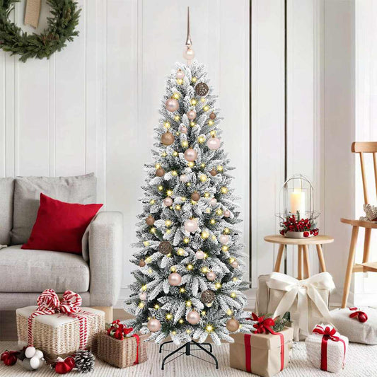 Artificial Christmas Tree with 150 LEDs with Stand White 150 cm