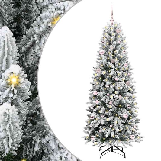 Artificial Christmas Tree with 150 LEDs with Stand White 150 cm
