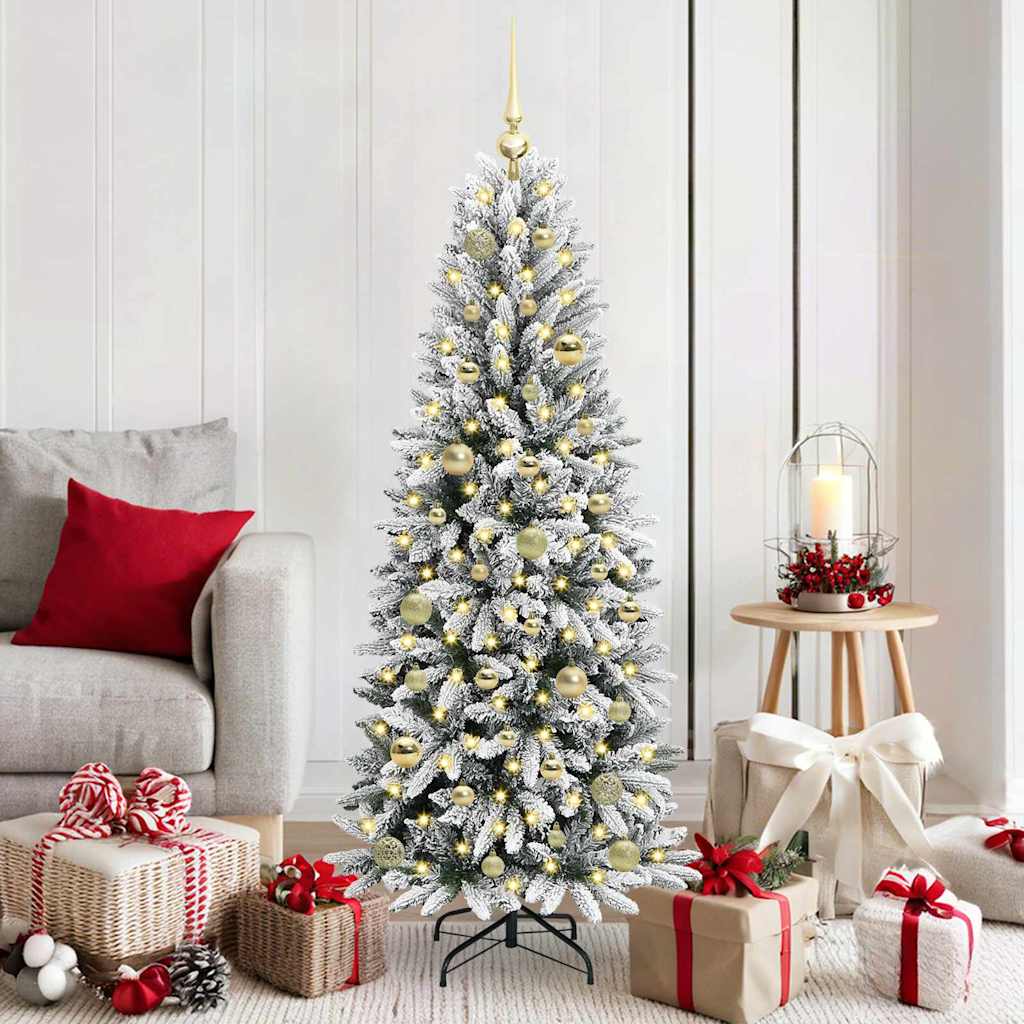 Artificial Christmas Tree with 150 LEDs with Stand White 150 cm