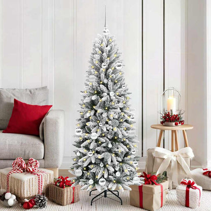 Artificial Christmas Tree with 150 LEDs with Stand White 150 cm