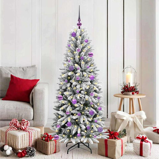Artificial Christmas Tree with 150 LEDs with Stand White 150 cm