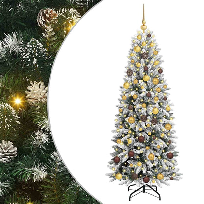 Artificial Christmas Tree with 300 LEDs with Stand White 180 cm
