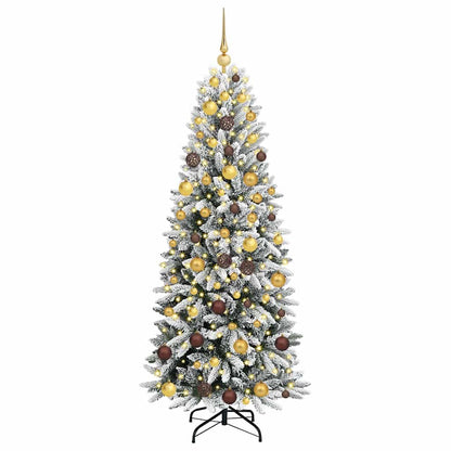 Artificial Christmas Tree with 300 LEDs with Stand White 180 cm