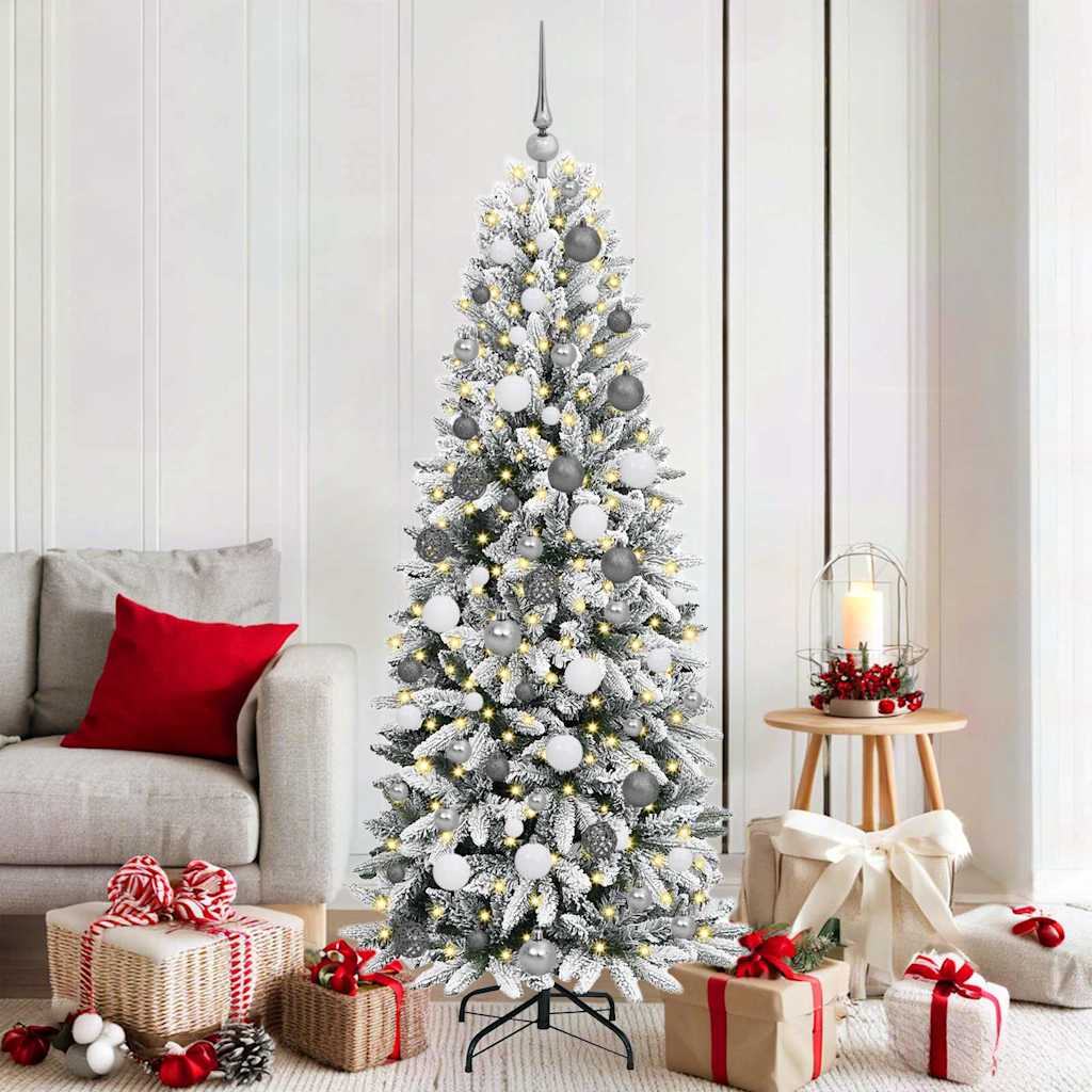 Artificial Christmas Tree with 300 LEDs with Stand White 180 cm