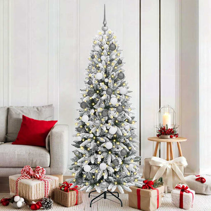 Artificial Christmas Tree with 300 LEDs with Stand White 180 cm