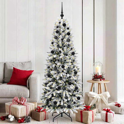 Artificial Christmas Tree with 300 LEDs with Stand White 180 cm