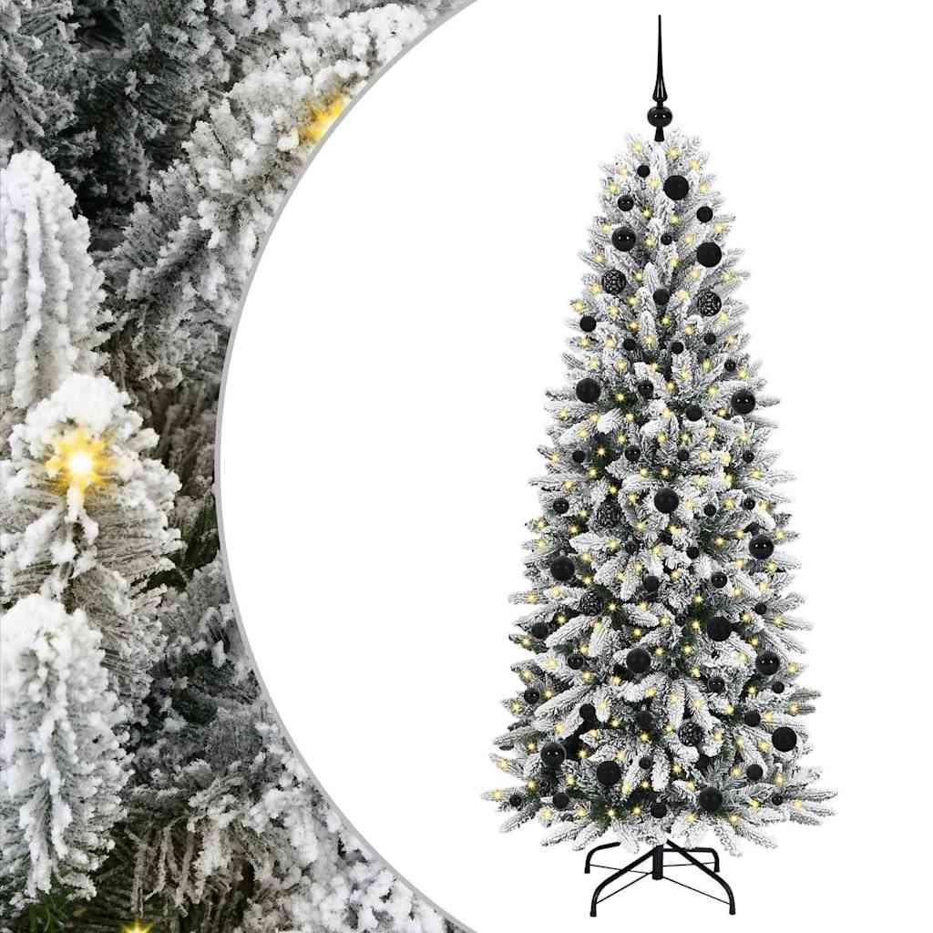 Artificial Christmas Tree with 300 LEDs with Stand White 180 cm