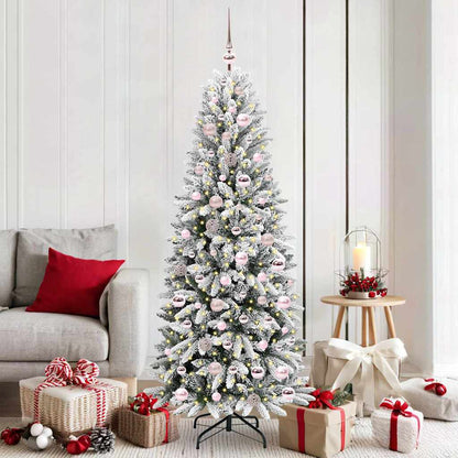 Artificial Christmas Tree with 300 LEDs with Stand White 180 cm