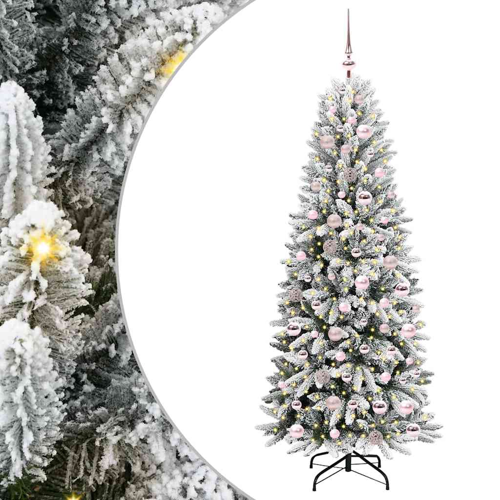 Artificial Christmas Tree with 300 LEDs with Stand White 180 cm