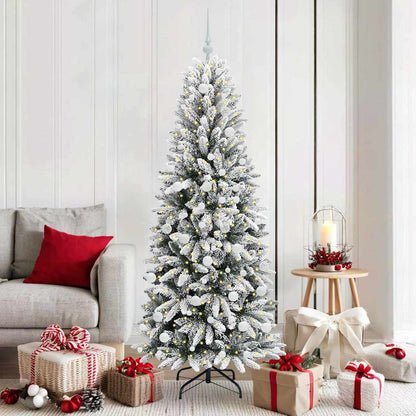 Artificial Christmas Tree with 300 LEDs with Stand White 180 cm