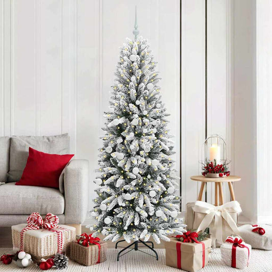 Artificial Christmas Tree with 300 LEDs with Stand White 180 cm