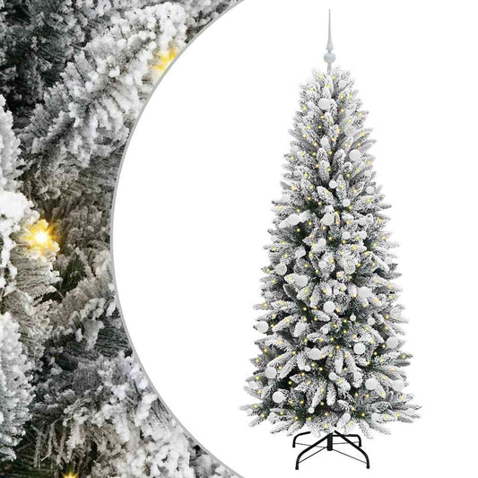 Artificial Christmas Tree with 300 LEDs with Stand White 180 cm