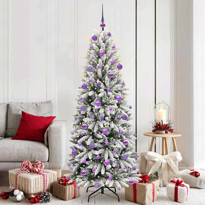 Artificial Christmas Tree with 300 LEDs with Stand White 180 cm