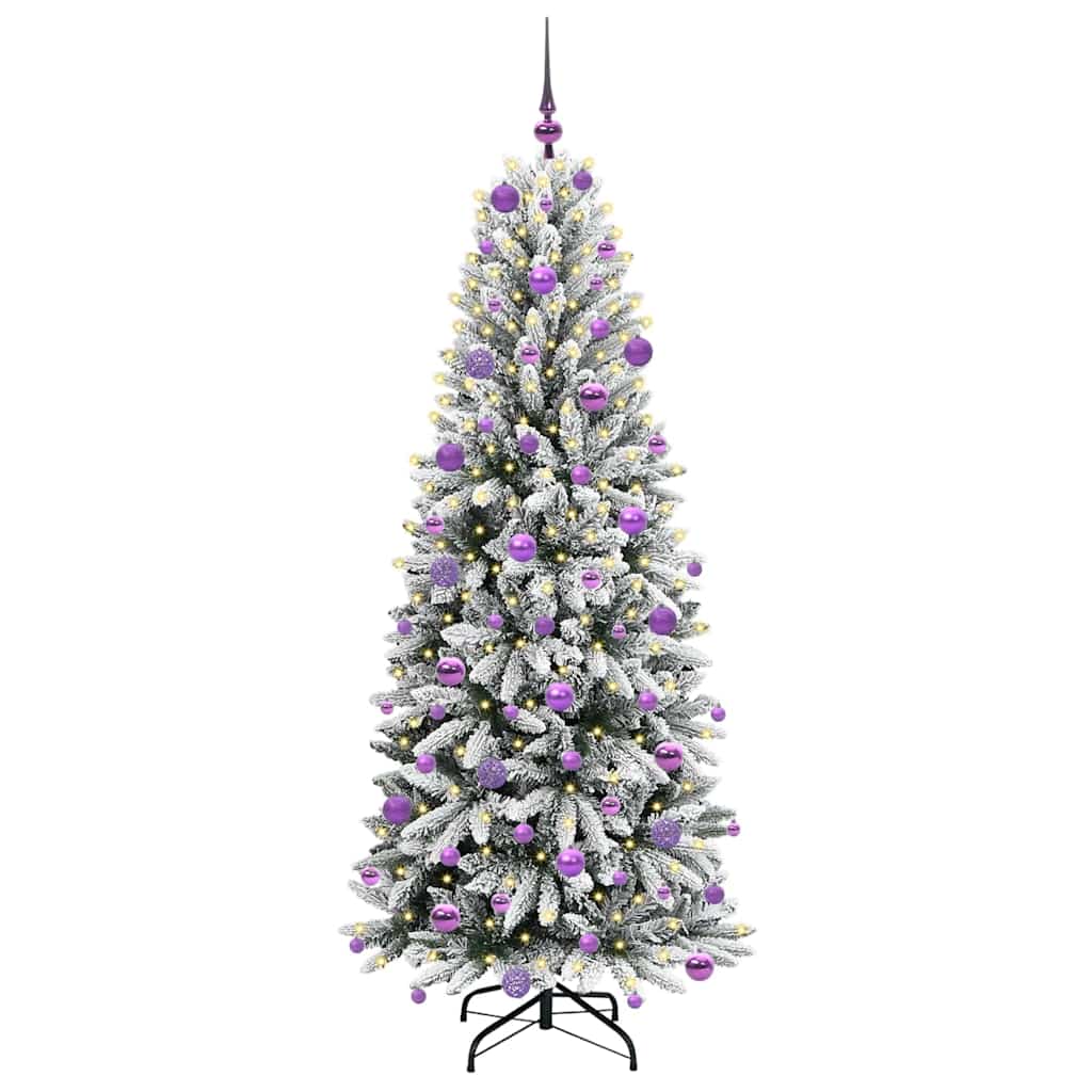 Artificial Christmas Tree with 300 LEDs with Stand White 180 cm