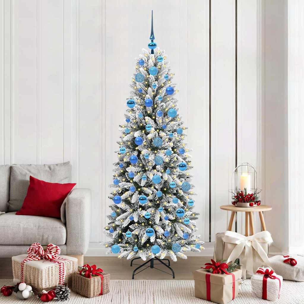 Artificial Christmas Tree with 300 LEDs with Stand White 180 cm