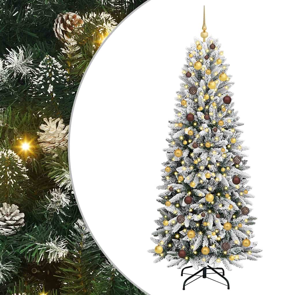 Artificial Christmas Tree with 300 LEDs with Stand White 210 cm