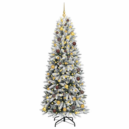 Artificial Christmas Tree with 300 LEDs with Stand White 210 cm