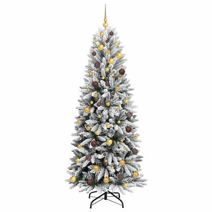 Artificial Christmas Tree with 300 LEDs with Stand White 210 cm