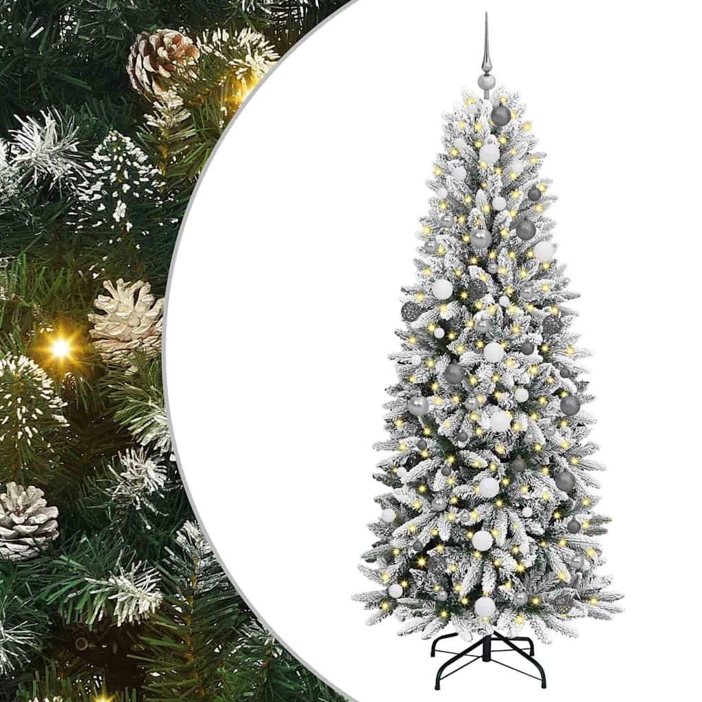 Artificial Christmas Tree with 300 LEDs with Stand White 210 cm