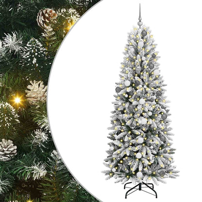 Artificial Christmas Tree with 300 LEDs with Stand White 210 cm