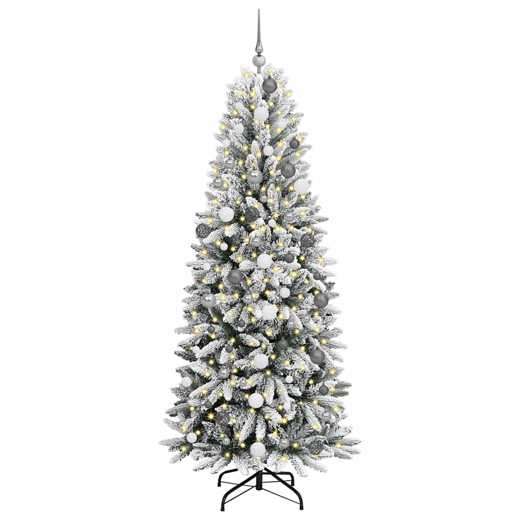 Artificial Christmas Tree with 300 LEDs with Stand White 210 cm