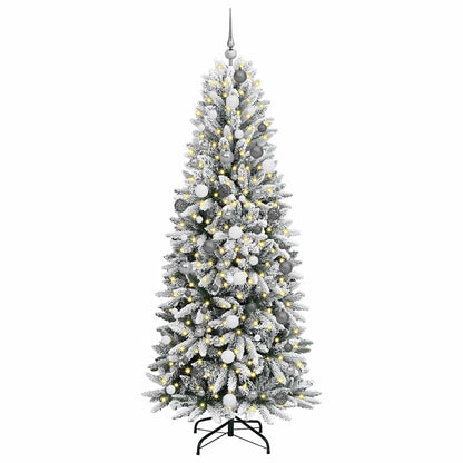 Artificial Christmas Tree with 300 LEDs with Stand White 210 cm