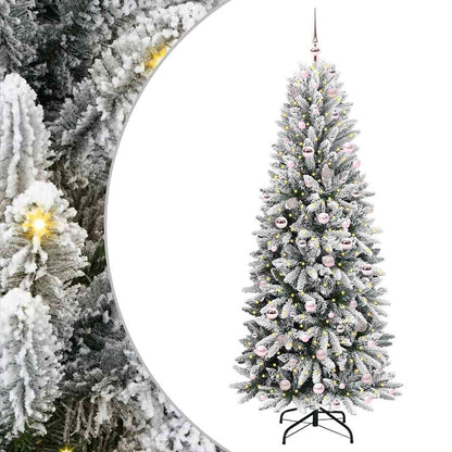 Artificial Christmas Tree with 300 LEDs with Stand White 210 cm