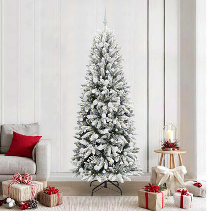 Artificial Christmas Tree with 300 LEDs with Stand White 210 cm